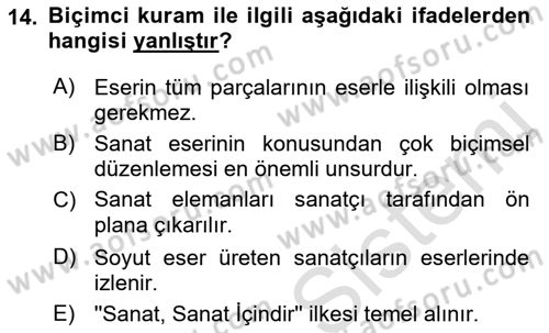 Görsel Tasarımda Yaratıcı Düşünme Teknikleri Dersi 2023 - 2024 Yılı (Vize) Ara Sınav Soruları 14. Soru