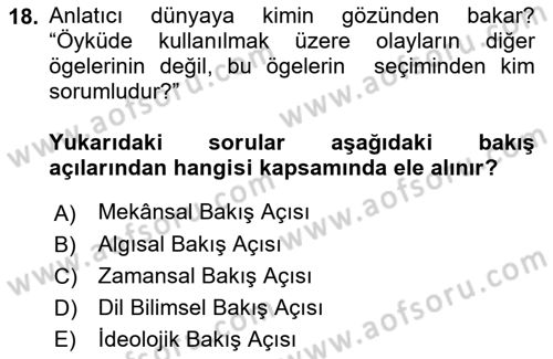 Görsel Tasarımda Yaratıcı Düşünme Teknikleri Dersi 2023 - 2024 Yılı (Vize) Ara Sınav Soruları 18. Soru