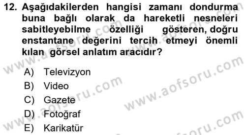 Görsel Tasarımda Yaratıcı Düşünme Teknikleri Dersi 2023 - 2024 Yılı (Final) Dönem Sonu Sınav Soruları 12. Soru