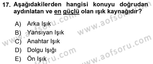 Görsel Tasarımda Yaratıcı Düşünme Teknikleri Dersi 2023 - 2024 Yılı (Final) Dönem Sonu Sınavı 17. Soru