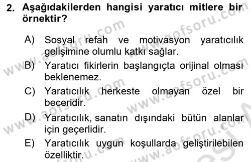 Görsel Tasarımda Yaratıcı Düşünme Teknikleri Dersi 2023 - 2024 Yılı (Final) Dönem Sonu Sınav Soruları 2. Soru