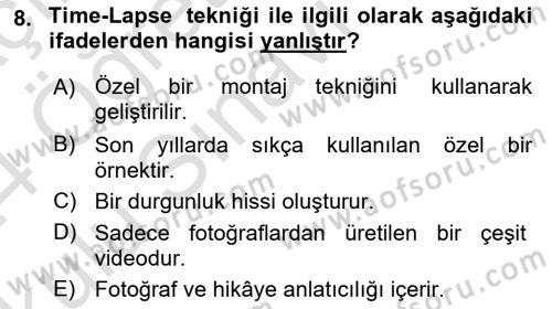 Görsel Tasarımda Yaratıcı Düşünme Teknikleri Dersi 2023 - 2024 Yılı Yaz Okulu Sınav Soruları 8. Soru