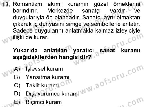 Görsel Tasarımda Yaratıcı Düşünme Teknikleri Dersi 2024 - 2025 Yılı (Vize) Ara Sınav Soruları 13. Soru