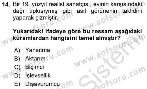 Görsel Tasarımda Yaratıcı Düşünme Teknikleri Dersi 2024 - 2025 Yılı (Vize) Ara Sınav Soruları 14. Soru