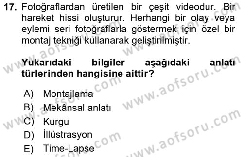 Görsel Tasarımda Yaratıcı Düşünme Teknikleri Dersi 2024 - 2025 Yılı (Vize) Ara Sınav Soruları 17. Soru
