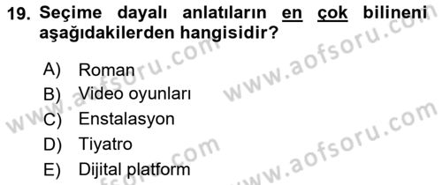 Görsel Tasarımda Yaratıcı Düşünme Teknikleri Dersi 2024 - 2025 Yılı (Vize) Ara Sınav Soruları 19. Soru