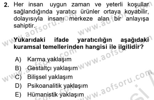 Görsel Tasarımda Yaratıcı Düşünme Teknikleri Dersi 2024 - 2025 Yılı (Vize) Ara Sınav Soruları 2. Soru