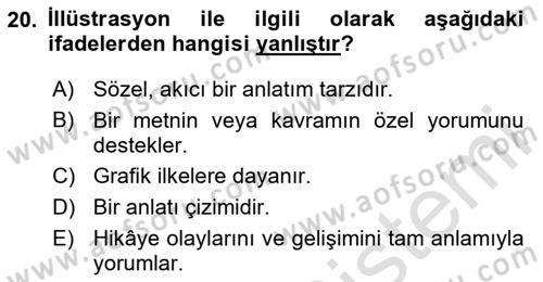 Görsel Tasarımda Yaratıcı Düşünme Teknikleri Dersi 2024 - 2025 Yılı (Vize) Ara Sınav Soruları 20. Soru