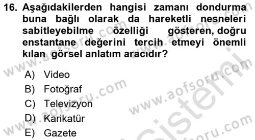Görsel Tasarımda Yaratıcı Düşünme Teknikleri Dersi 2024 - 2025 Yılı (Final) Dönem Sonu Sınav Soruları 16. Soru