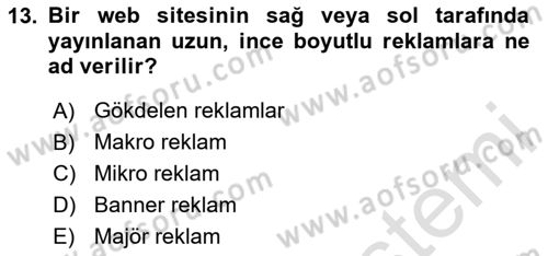 Görsel Tasarımda Yaratıcı Düşünme Teknikleri Dersi 2024 - 2025 Yılı Yaz Okulu Sınav Soruları 13. Soru