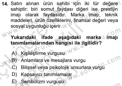 Görsel Tasarımda Yaratıcı Düşünme Teknikleri Dersi Yaz Okulu Sınavı Deneme Sınav Soruları 14. Soru