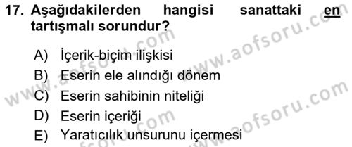 Görsel Tasarımda Yaratıcı Düşünme Teknikleri Dersi Yaz Okulu Sınavı Deneme Sınav Soruları 17. Soru