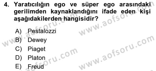 Görsel Tasarımda Yaratıcı Düşünme Teknikleri Dersi Yaz Okulu Sınavı Deneme Sınav Soruları 4. Soru