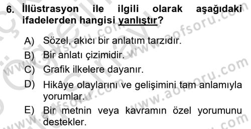 Görsel Tasarımda Yaratıcı Düşünme Teknikleri Dersi 2024 - 2025 Yılı Yaz Okulu Sınav Soruları 6. Soru