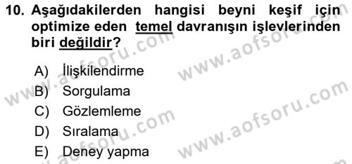 Görsel Tasarımda Yaratıcı Düşünme Teknikleri Dersi 2025 - 2026 Yılı (Vize) Ara Sınav Soruları 10. Soru