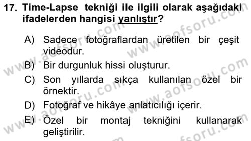 Görsel Tasarımda Yaratıcı Düşünme Teknikleri Dersi 2025 - 2026 Yılı (Vize) Ara Sınav Soruları 17. Soru