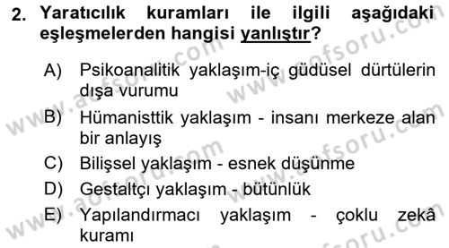 Görsel Tasarımda Yaratıcı Düşünme Teknikleri Dersi 2025 - 2026 Yılı (Vize) Ara Sınav Soruları 2. Soru