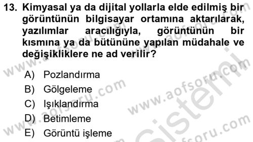 Görsel Tasarımda Yaratıcı Düşünme Teknikleri Dersi 2025 - 2026 Yılı (Final) Dönem Sonu Sınav Soruları 13. Soru