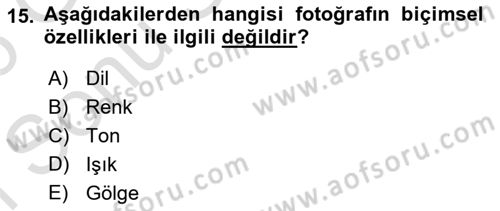 Görsel Tasarımda Yaratıcı Düşünme Teknikleri Dersi 2025 - 2026 Yılı (Final) Dönem Sonu Sınav Soruları 15. Soru