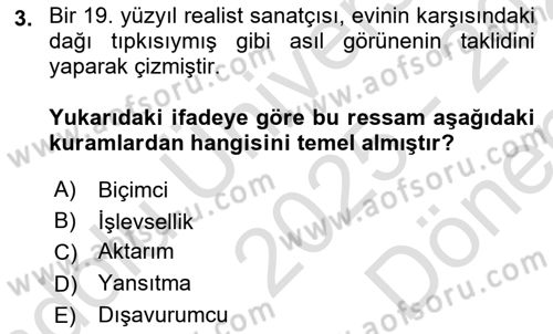 Görsel Tasarımda Yaratıcı Düşünme Teknikleri Dersi 2025 - 2026 Yılı (Final) Dönem Sonu Sınav Soruları 3. Soru