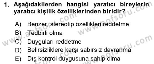 Görsel Tasarımda Yaratıcı Düşünme Teknikleri Dersi 2025 - 2026 Yılı Yaz Okulu Sınav Soruları 1. Soru