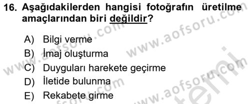 Görsel Tasarımda Yaratıcı Düşünme Teknikleri Dersi 2025 - 2026 Yılı Yaz Okulu Sınav Soruları 16. Soru