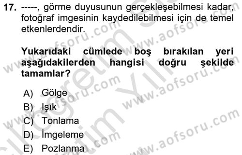Görsel Tasarımda Yaratıcı Düşünme Teknikleri Dersi 2025 - 2026 Yılı Yaz Okulu Sınav Soruları 17. Soru