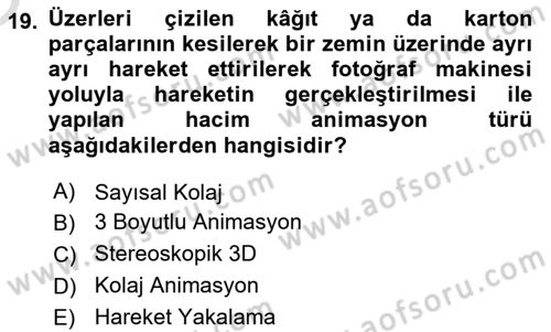 Görsel Tasarımda Yaratıcı Düşünme Teknikleri Dersi 2025 - 2026 Yılı Yaz Okulu Sınav Soruları 19. Soru