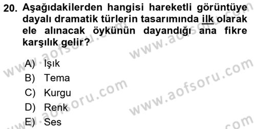 Görsel Tasarımda Yaratıcı Düşünme Teknikleri Dersi 2025 - 2026 Yılı Yaz Okulu Sınav Soruları 20. Soru