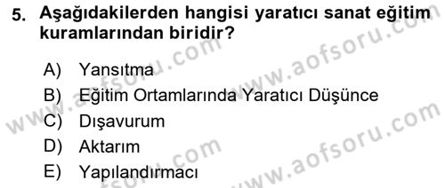 Görsel Tasarımda Yaratıcı Düşünme Teknikleri Dersi 2025 - 2026 Yılı Yaz Okulu Sınav Soruları 5. Soru