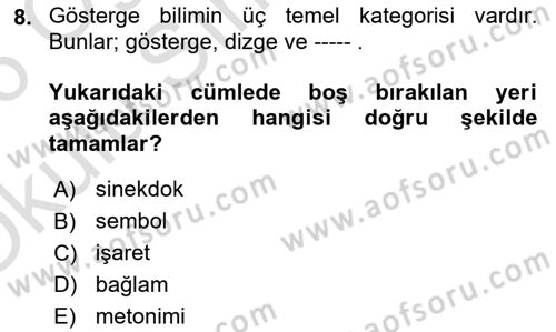 Görsel Tasarımda Yaratıcı Düşünme Teknikleri Dersi 2025 - 2026 Yılı Yaz Okulu Sınav Soruları 8. Soru