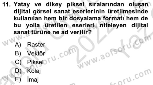 Dijital Görüntüleme İşleme Yöntemleri Dersi 2022 - 2023 Yılı Yaz Okulu Sınav Soruları 11. Soru