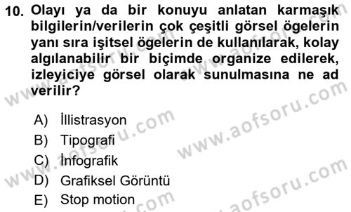 Dijital Görüntüleme İşleme Yöntemleri Dersi 2023 - 2024 Yılı (Vize) Ara Sınav Soruları 10. Soru