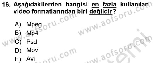 Dijital Görüntüleme İşleme Yöntemleri Dersi 2023 - 2024 Yılı (Vize) Ara Sınav Soruları 16. Soru