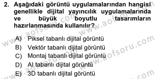 Dijital Görüntüleme İşleme Yöntemleri Dersi 2023 - 2024 Yılı (Vize) Ara Sınav Soruları 2. Soru