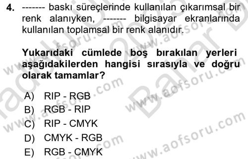 Dijital Görüntüleme İşleme Yöntemleri Dersi 2023 - 2024 Yılı (Vize) Ara Sınav Soruları 4. Soru