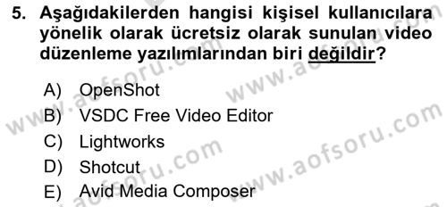 Dijital Görüntüleme İşleme Yöntemleri Dersi 2023 - 2024 Yılı (Final) Dönem Sonu Sınav Soruları 5. Soru