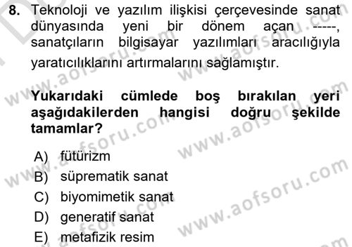 Dijital Görüntüleme İşleme Yöntemleri Dersi 2023 - 2024 Yılı (Final) Dönem Sonu Sınav Soruları 8. Soru