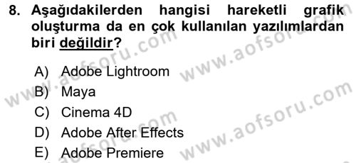 Dijital Görüntüleme İşleme Yöntemleri Dersi 2023 - 2024 Yılı Yaz Okulu Sınav Soruları 8. Soru