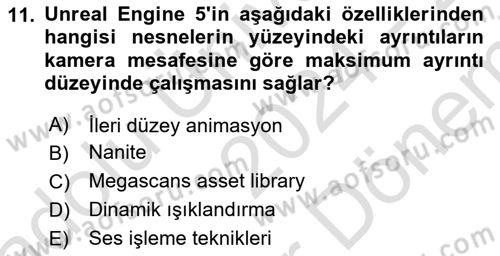 Dijital Görüntüleme İşleme Yöntemleri Dersi 2024 - 2025 Yılı (Final) Dönem Sonu Sınav Soruları 11. Soru