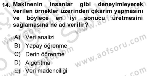 Dijital Görüntüleme İşleme Yöntemleri Dersi 2024 - 2025 Yılı (Final) Dönem Sonu Sınav Soruları 14. Soru