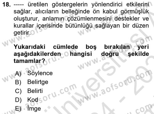 Dijital Görüntüleme İşleme Yöntemleri Dersi 2024 - 2025 Yılı (Final) Dönem Sonu Sınav Soruları 18. Soru