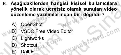 Dijital Görüntüleme İşleme Yöntemleri Dersi 2024 - 2025 Yılı (Final) Dönem Sonu Sınav Soruları 6. Soru