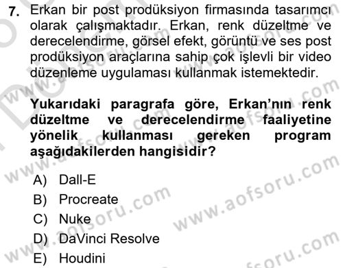 Dijital Görüntüleme İşleme Yöntemleri Dersi 2024 - 2025 Yılı (Final) Dönem Sonu Sınav Soruları 7. Soru