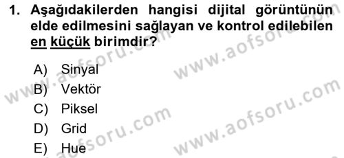 Dijital Görüntüleme İşleme Yöntemleri Dersi 2024 - 2025 Yılı Yaz Okulu Sınav Soruları 1. Soru