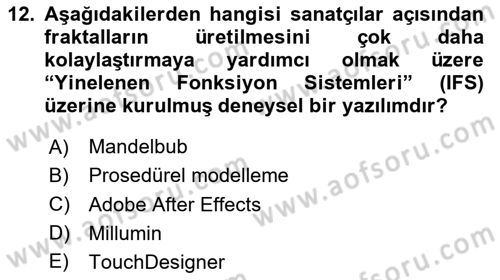 Dijital Görüntüleme İşleme Yöntemleri Dersi 2024 - 2025 Yılı Yaz Okulu Sınav Soruları 12. Soru