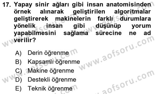 Dijital Görüntüleme İşleme Yöntemleri Dersi 2024 - 2025 Yılı Yaz Okulu Sınav Soruları 17. Soru