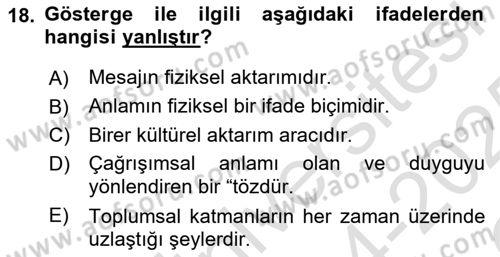 Dijital Görüntüleme İşleme Yöntemleri Dersi 2024 - 2025 Yılı Yaz Okulu Sınav Soruları 18. Soru