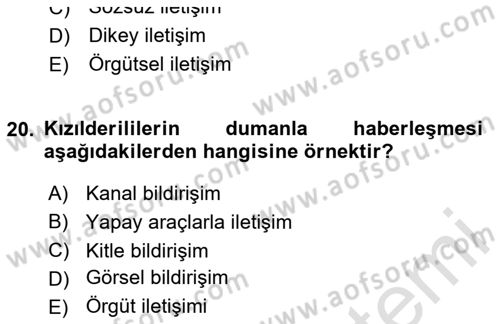 Dijital Görüntüleme İşleme Yöntemleri Dersi 2024 - 2025 Yılı Yaz Okulu Sınav Soruları 20. Soru