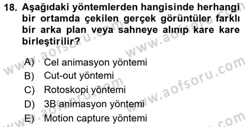 Dijital Görüntüleme İşleme Yöntemleri Dersi 2025 - 2026 Yılı (Vize) Ara Sınav Soruları 18. Soru